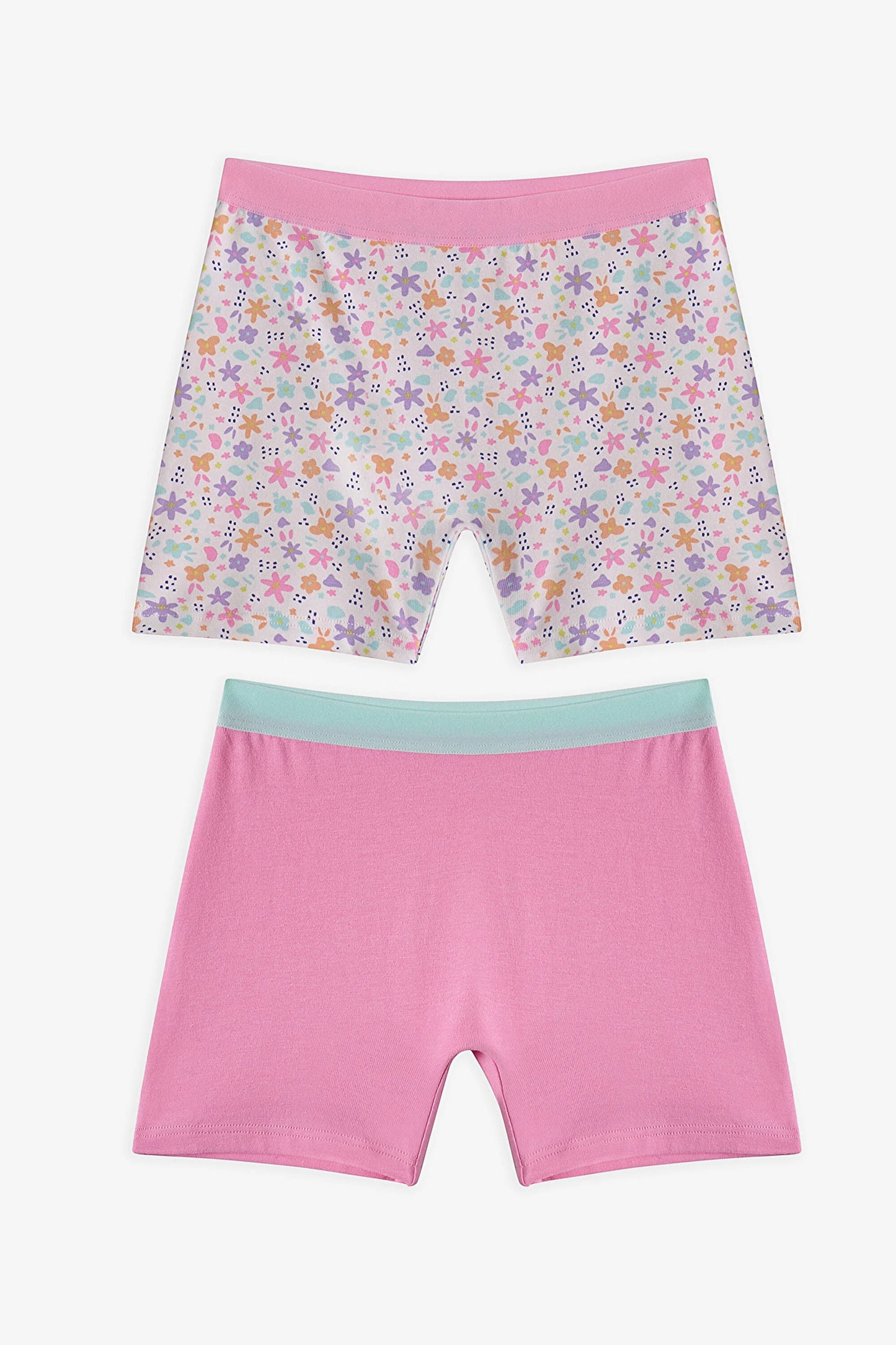 Pembe Kız Çocuk Popflower 2'li Boxer