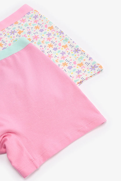 Pembe Kız Çocuk Popflower 2'li Boxer