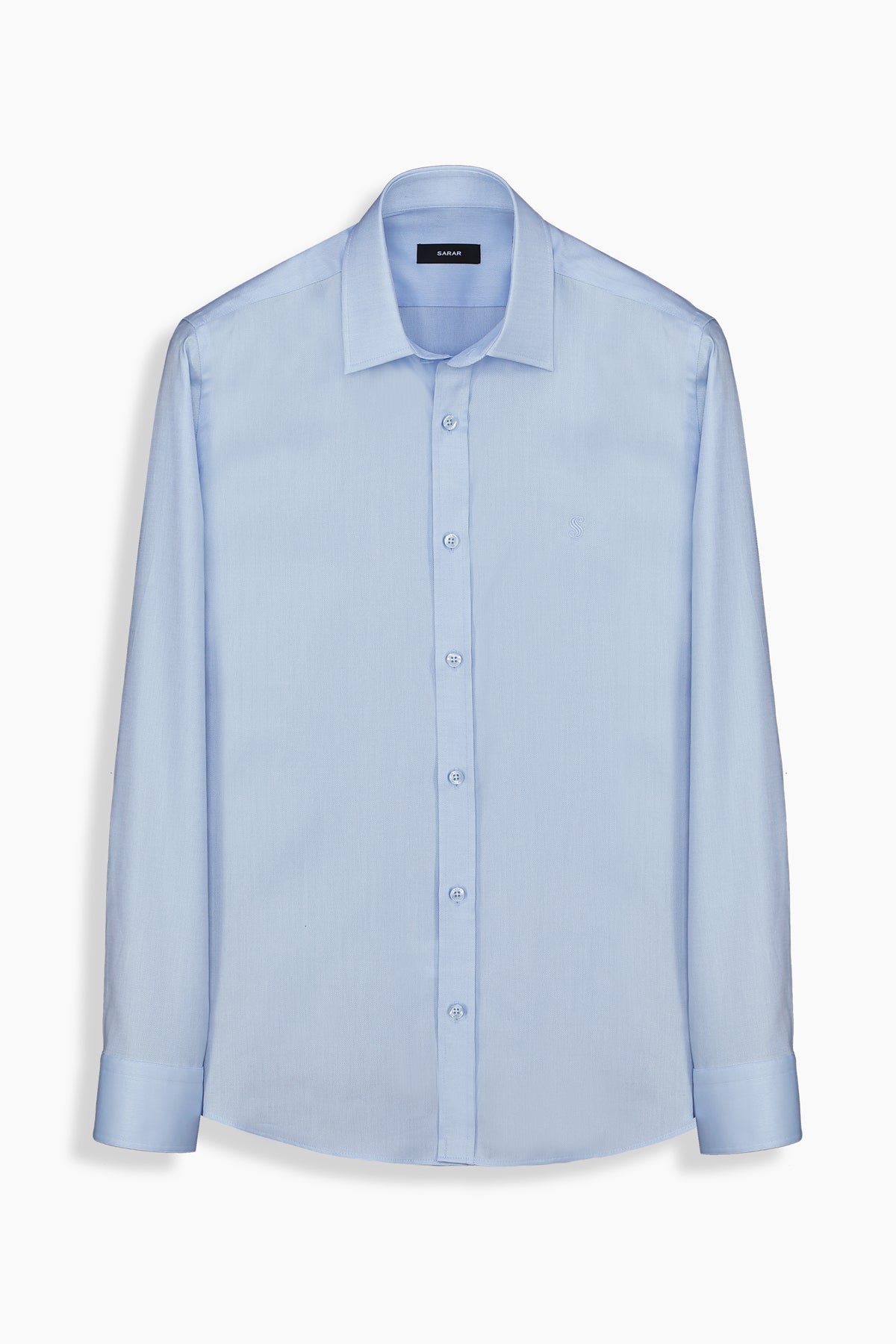 Elvio Easy Iron Slim Fit Açık Mavi Pamuklu Gömlek