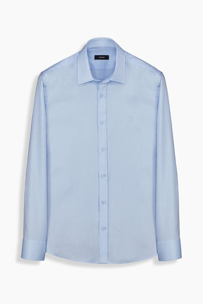 Elvio Easy Iron Slim Fit Açık Mavi Pamuklu Gömlek