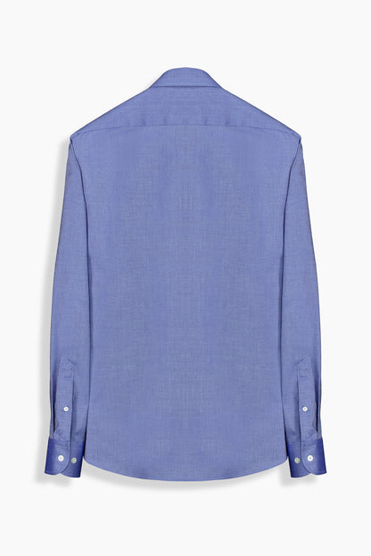 Elvio Easy Iron Slim Fit Koyu Mavi Pamuklu Gömlek