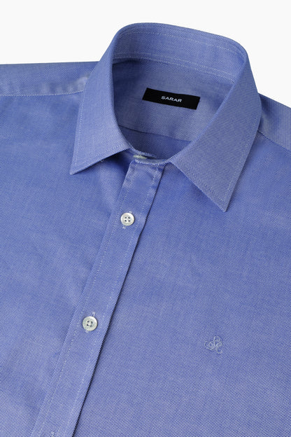 Elvio Easy Iron Slim Fit Koyu Mavi Pamuklu Gömlek