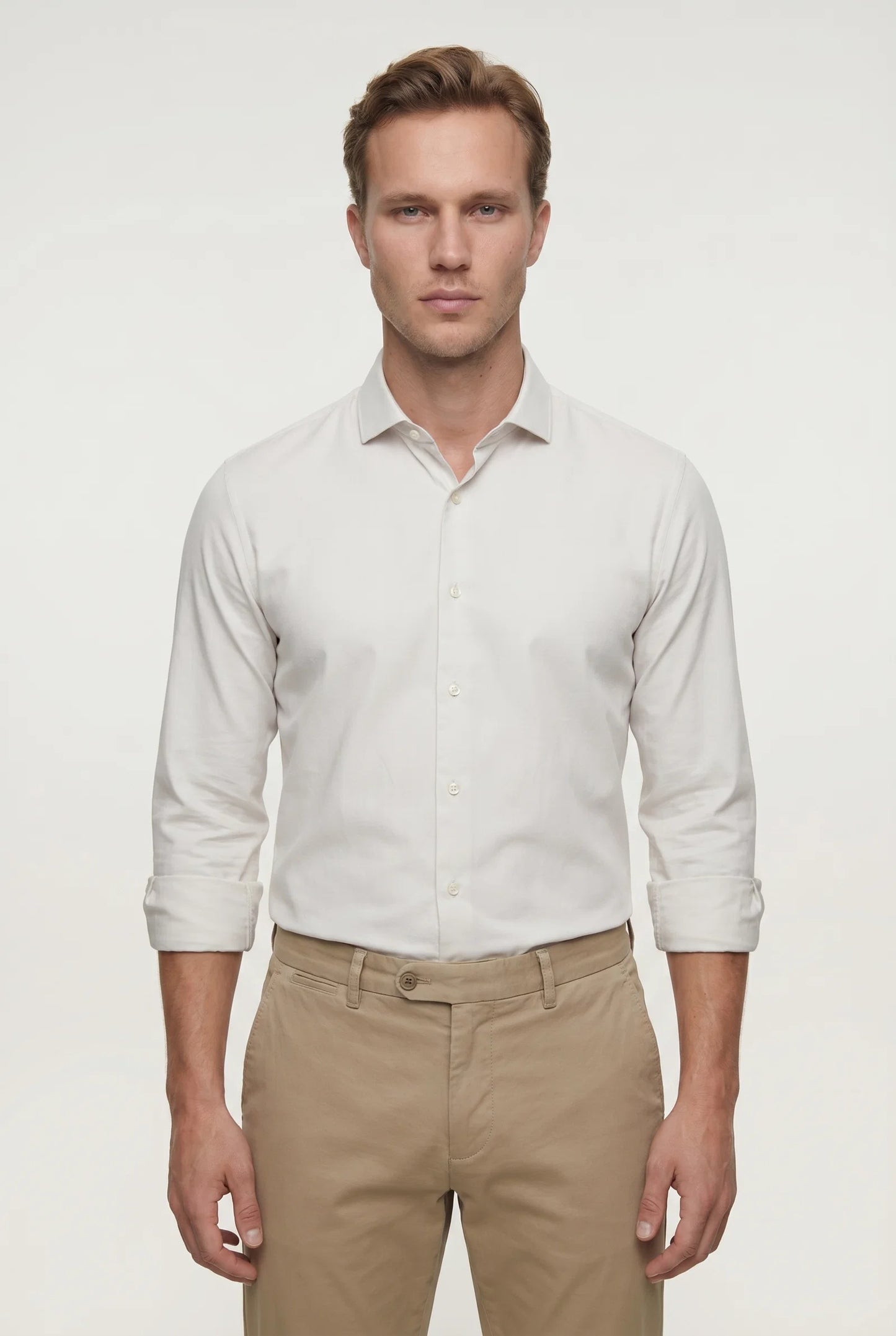 Tween Slim Fit Taş Düz Easy Care Gömlek