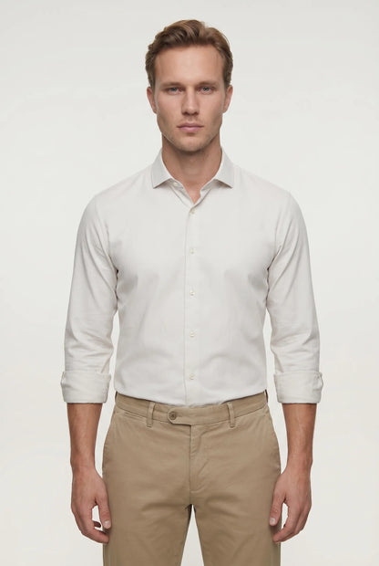 Tween Slim Fit Taş Düz Easy Care Gömlek