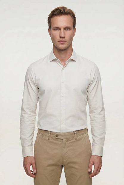 Tween Slim Fit Taş Düz Easy Care Gömlek