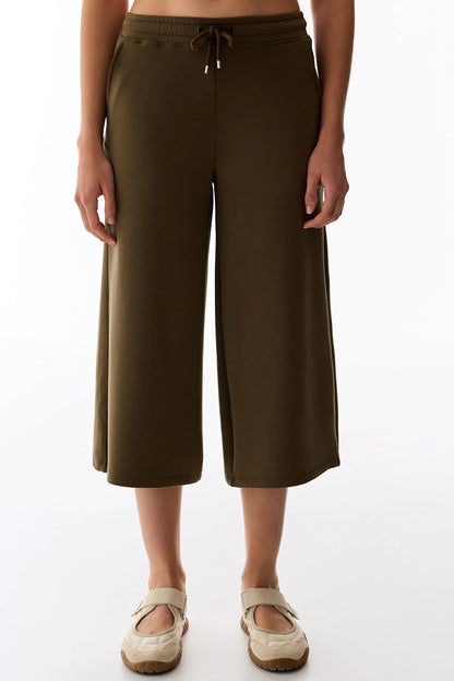 Haki Crop Modal Pantolon