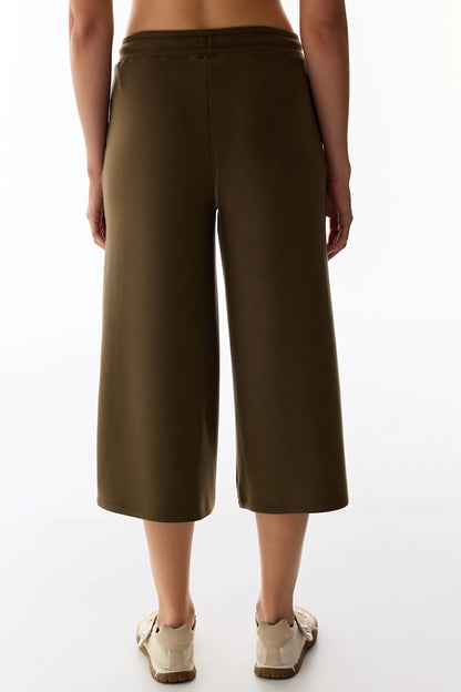 Haki Crop Modal Pantolon