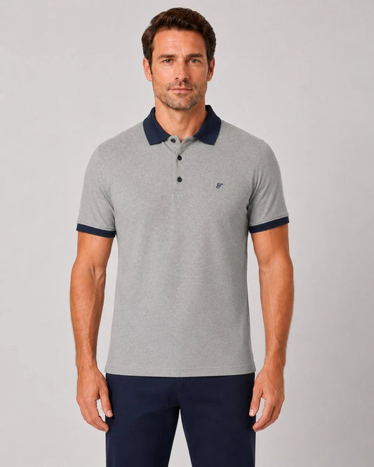 Comfort Fit Rahat Kalıp %100 Pamuk Kıvrılmaz Yaka Bej Lacivert Polo Yaka Tişört Ts 931