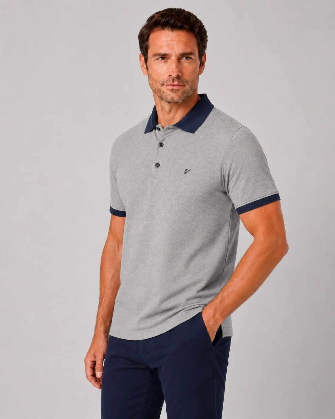 Comfort Fit Rahat Kalıp %100 Pamuk Kıvrılmaz Yaka Bej Lacivert Polo Yaka Tişört Ts 931