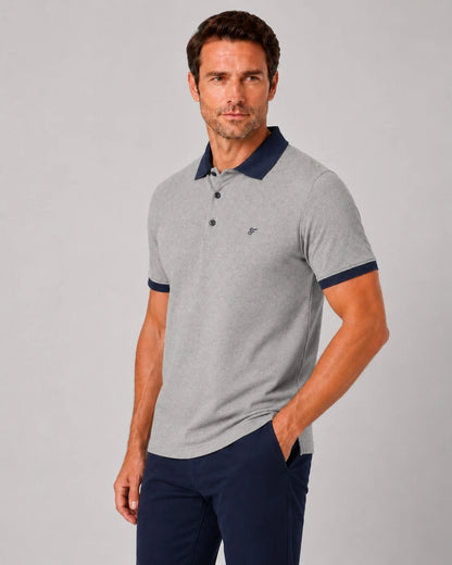 Comfort Fit Rahat Kalıp %100 Pamuk Kıvrılmaz Yaka Bej Lacivert Polo Yaka Tişört Ts 931