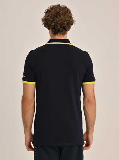 Fenerbahçe Lacivert Tribün Çubuklu Detaylı Erkek Polo Tshirt