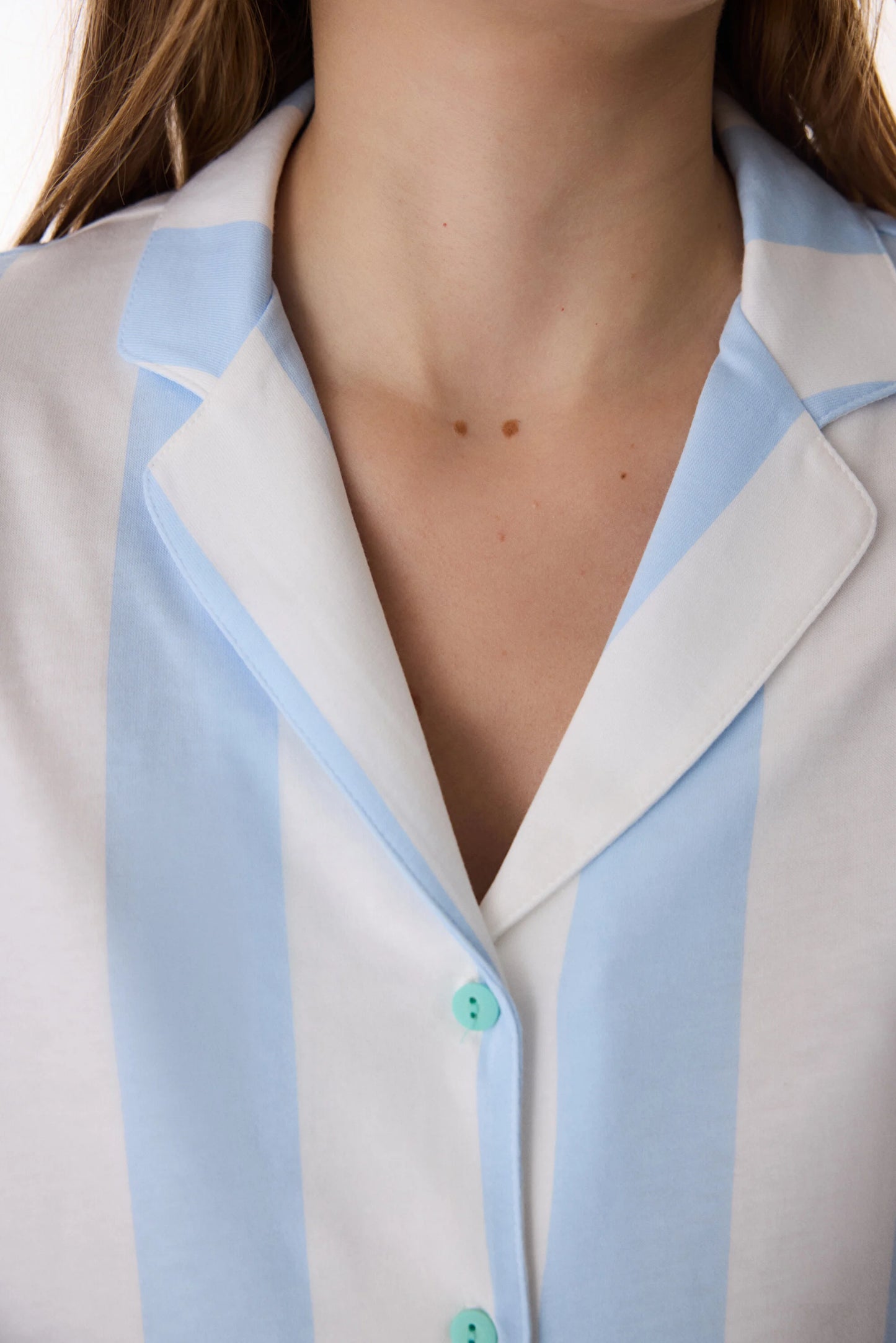 Açık Mavi Dreamy Mood Pamuklu Gömlek Pantolon Pijama Takımı