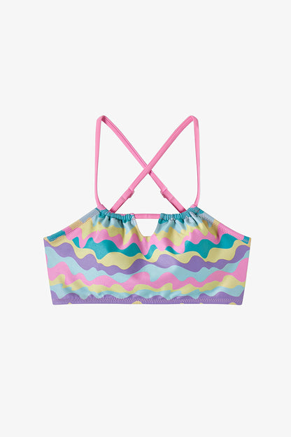 Renkli Genç Kız Colorful Wave Halter Bikini Takımı