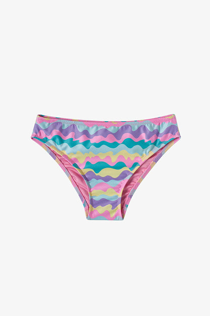 Renkli Genç Kız Colorful Wave Halter Bikini Takımı