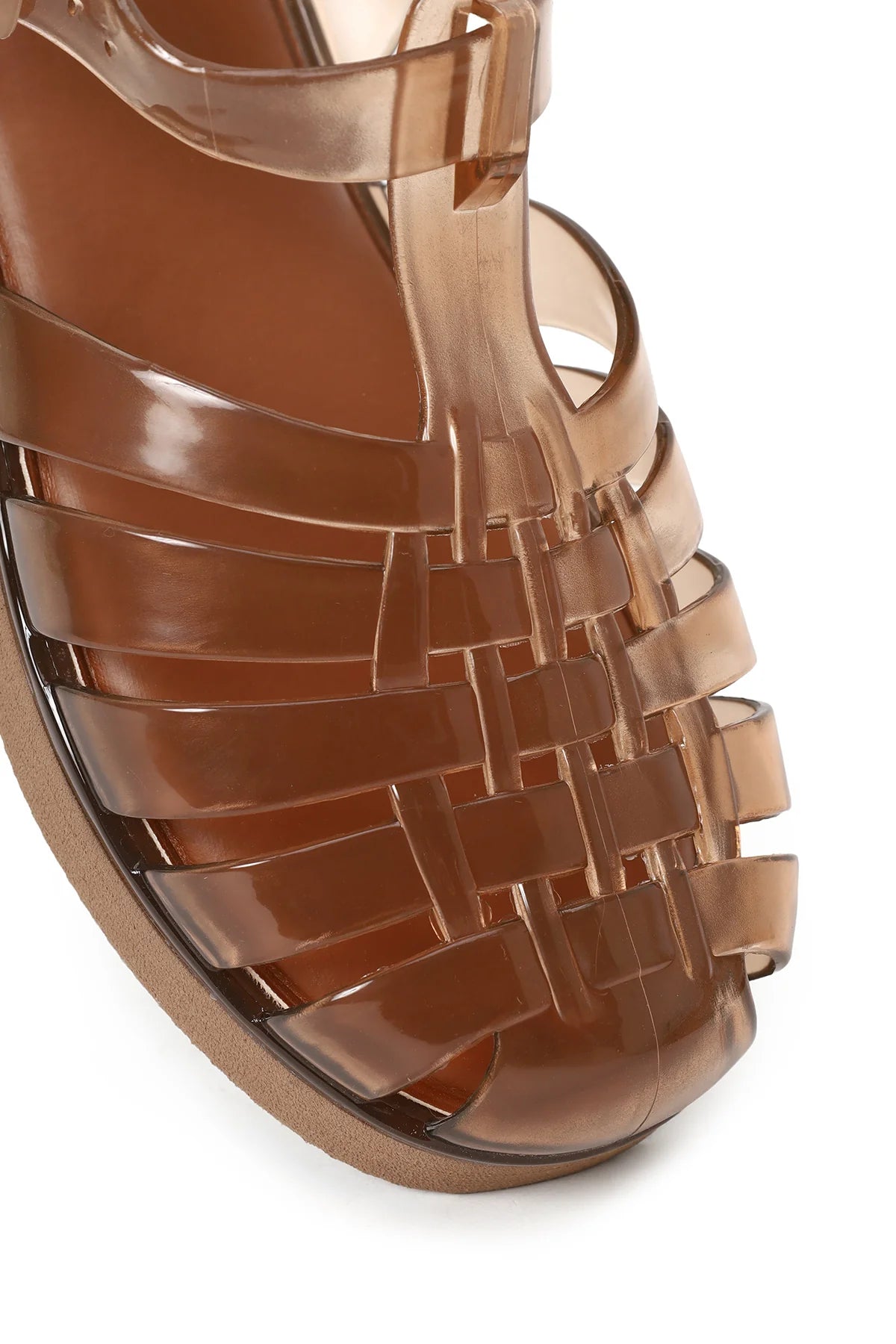 Kadın Bronz Tokalı Jelly Şeffaf Sandalet