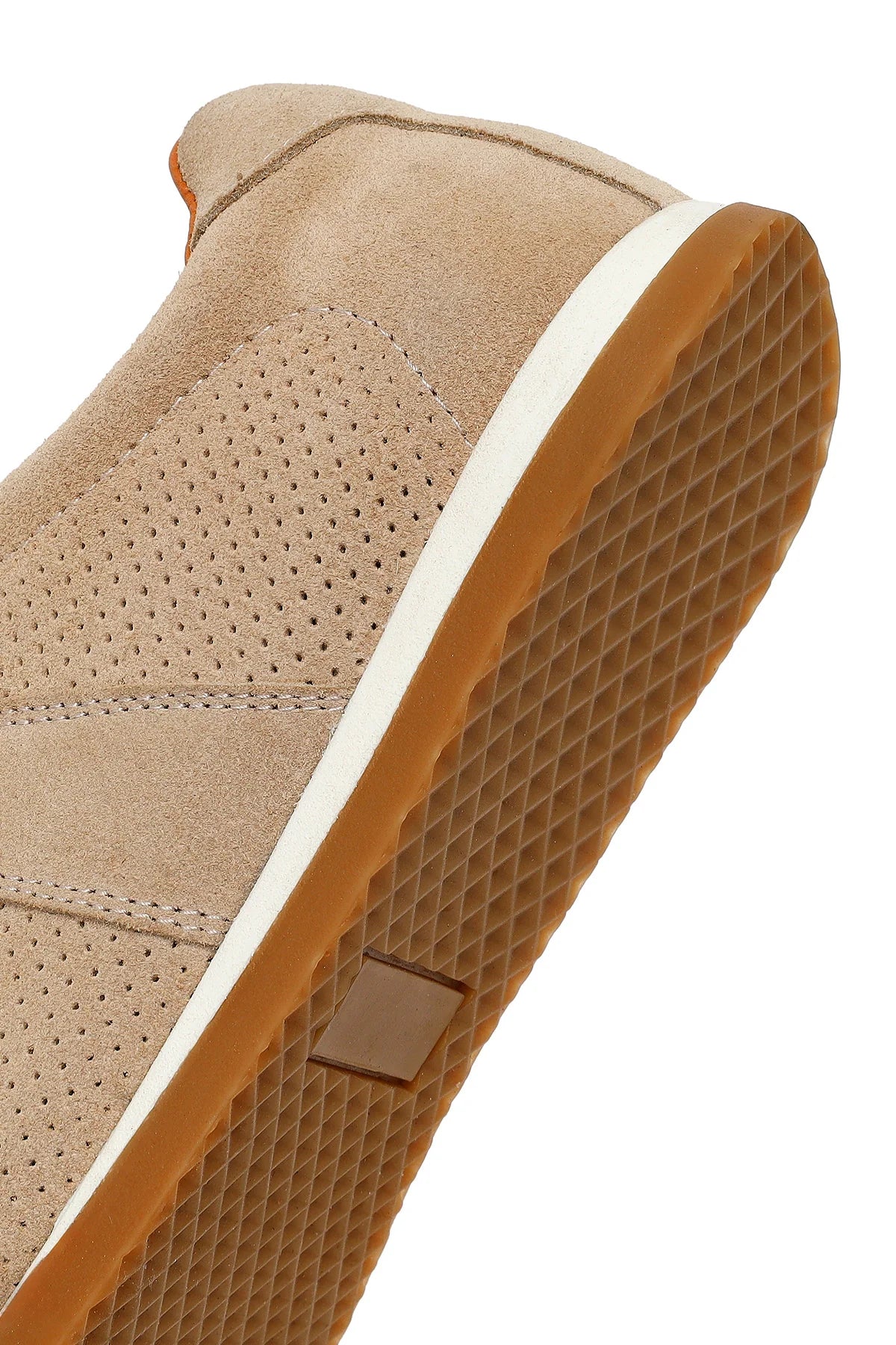 Erkek Bej Bağcıklı Süet Deri Sneaker