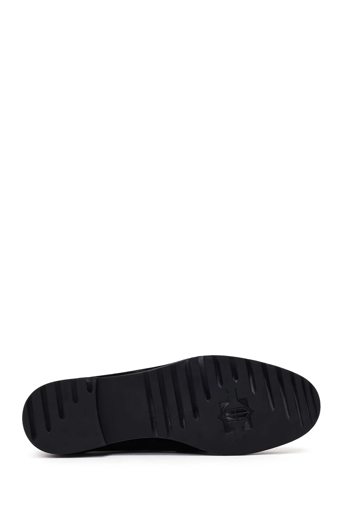 Kadın Siyah Tokalı Süet Deri Maskülen Loafer