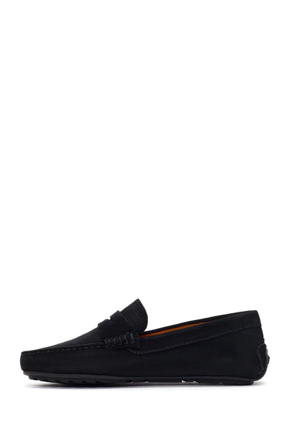 Erkek Siyah Süet Deri Loafer