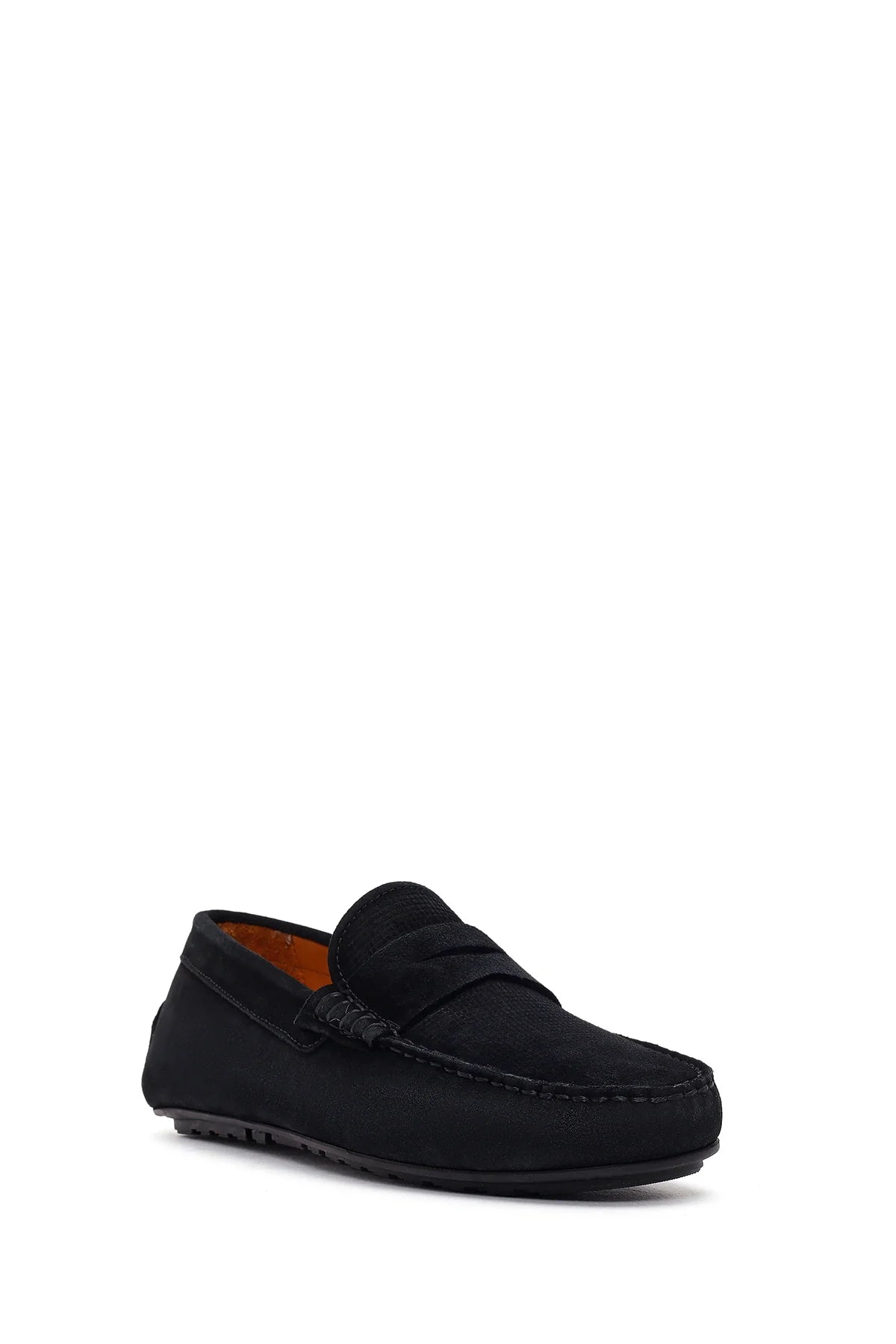 Erkek Siyah Süet Deri Loafer