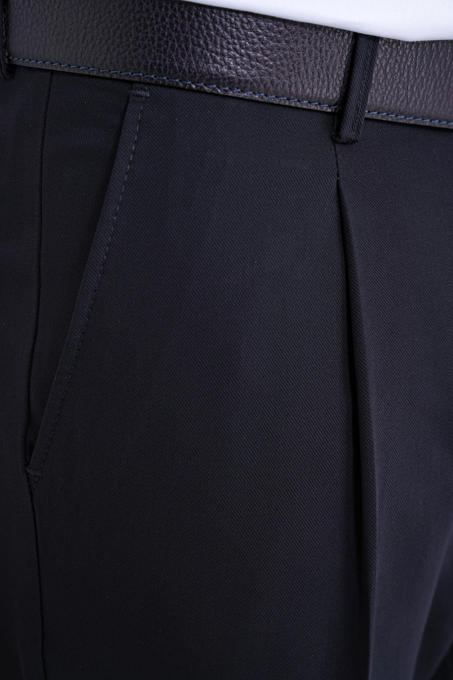 Comfort Fit Yan Cep Esnek Pamuklu Gabardin Tek Pileli Lacivert Pantolon P 1211