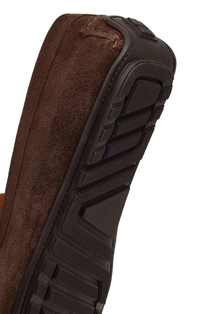 Erkek Kahverengi Püsküllü Süet Deri Loafer