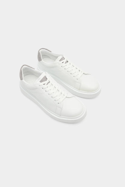 Damat Beyaz Hakiki Deri Sneaker Ayakkabi