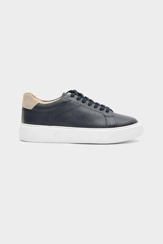 Damat Lacivert Hakiki Deri Sneaker Ayakkabi
