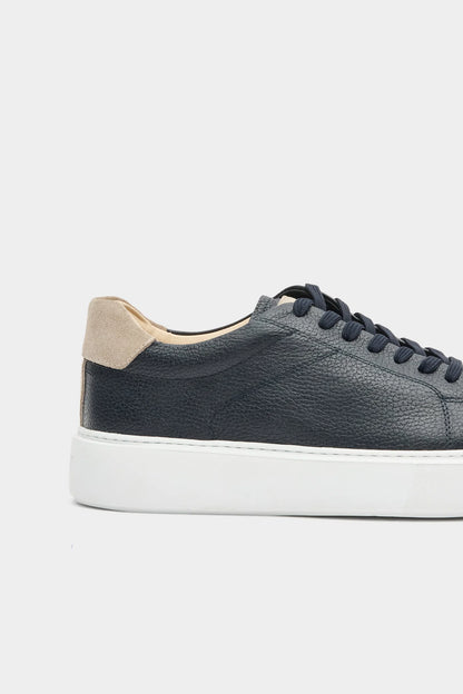 Damat Lacivert Hakiki Deri Sneaker Ayakkabi