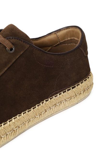 Erkek Kahverengi Kalın Tabanlı Süet Deri Sneaker