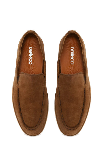 Erkek Taba Süet Deri Casual Loafer