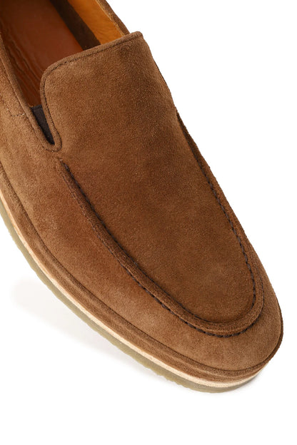 Erkek Taba Süet Deri Casual Loafer