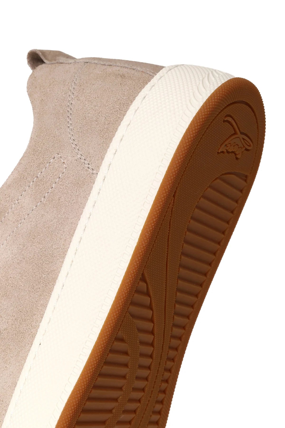 Erkek Bej Bağcıklı Kalın Tabanlı Süet Deri Sneaker