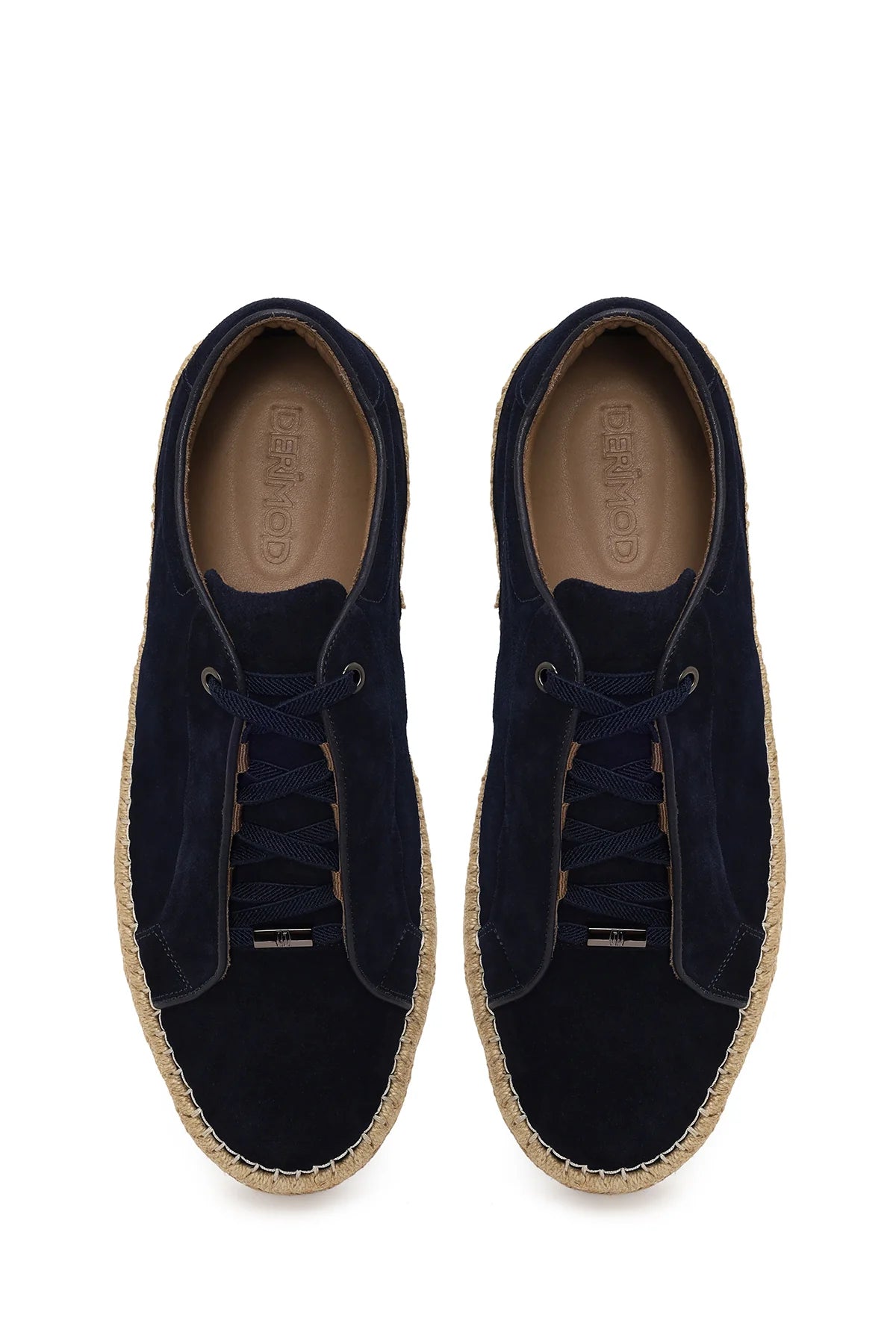 Erkek Lacivert Kalın Tabanlı Süet Deri Sneaker