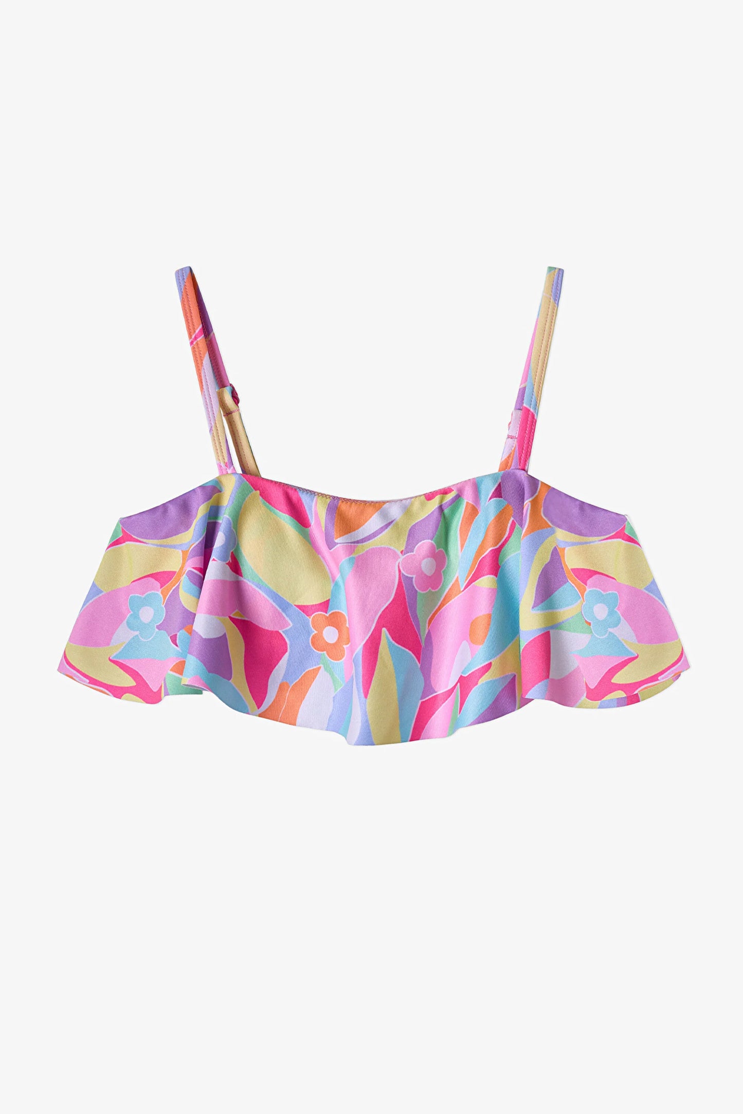 Renkli Genç Kız Tropic Bandeau Bikini Takımı