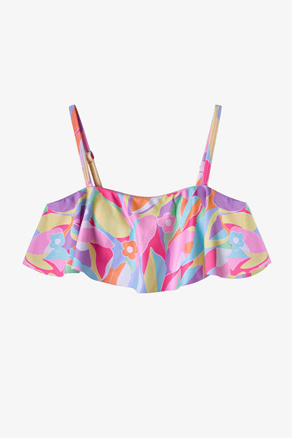Renkli Genç Kız Tropic Bandeau Bikini Takımı