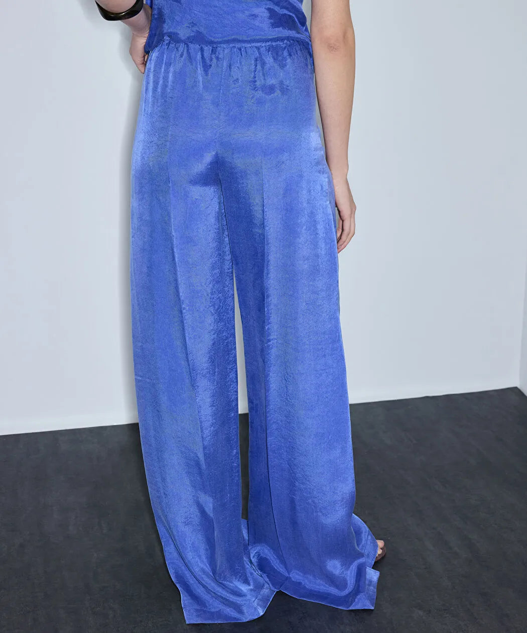 Mavi Yırtmaçlı Wide Leg Pantolon Is1260003172089 | Ipekyol