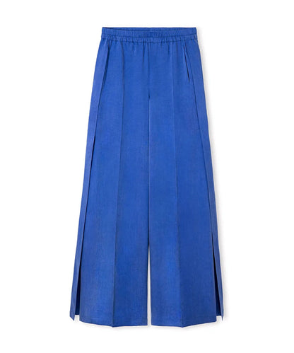 Mavi Yırtmaçlı Wide Leg Pantolon Is1260003172089 | Ipekyol