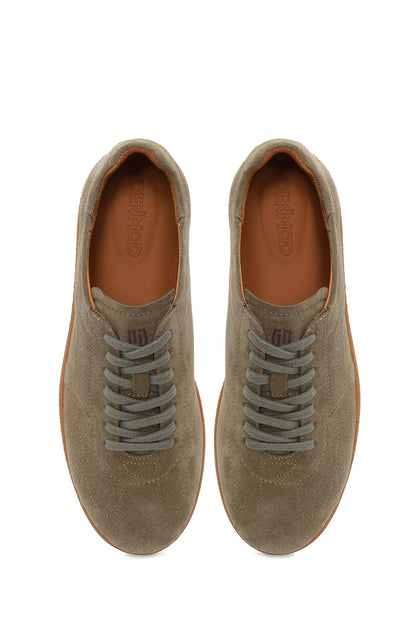 Erkek Açık Yeşil Bağcıklı Süet Deri Sneaker