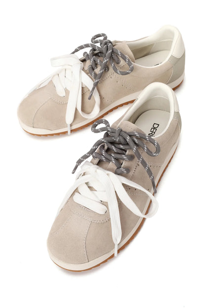 Kadın Açık Gri Bağcıklı Süet Deri Sneaker