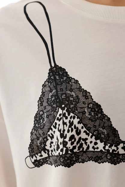 Stylish Pamuklu Tişört Pijama Üstü