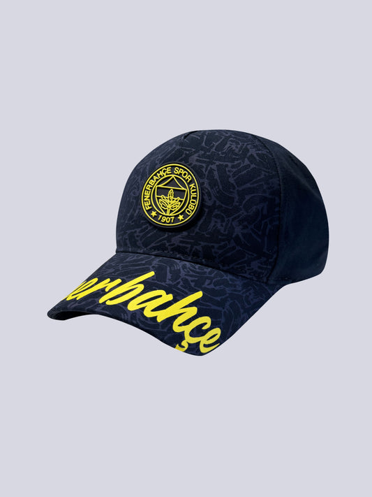 Fenerbahçe Lacivert Desenli Unisex Şapka