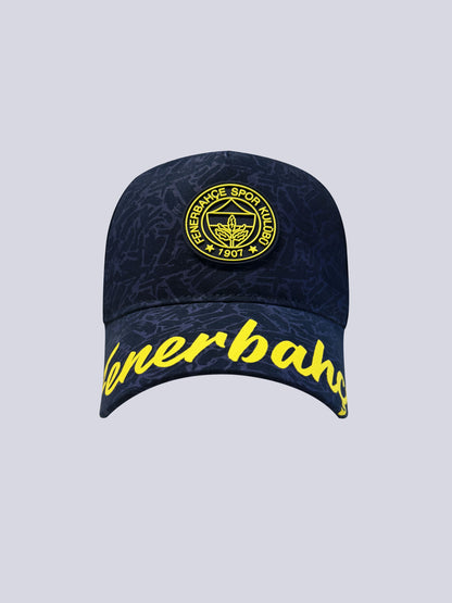 Fenerbahçe Lacivert Desenli Unisex Şapka