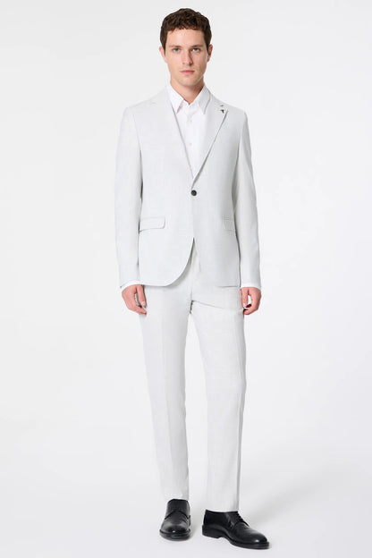 Tween Slim Fit Koyu Gri Armürlü Takim Elbise