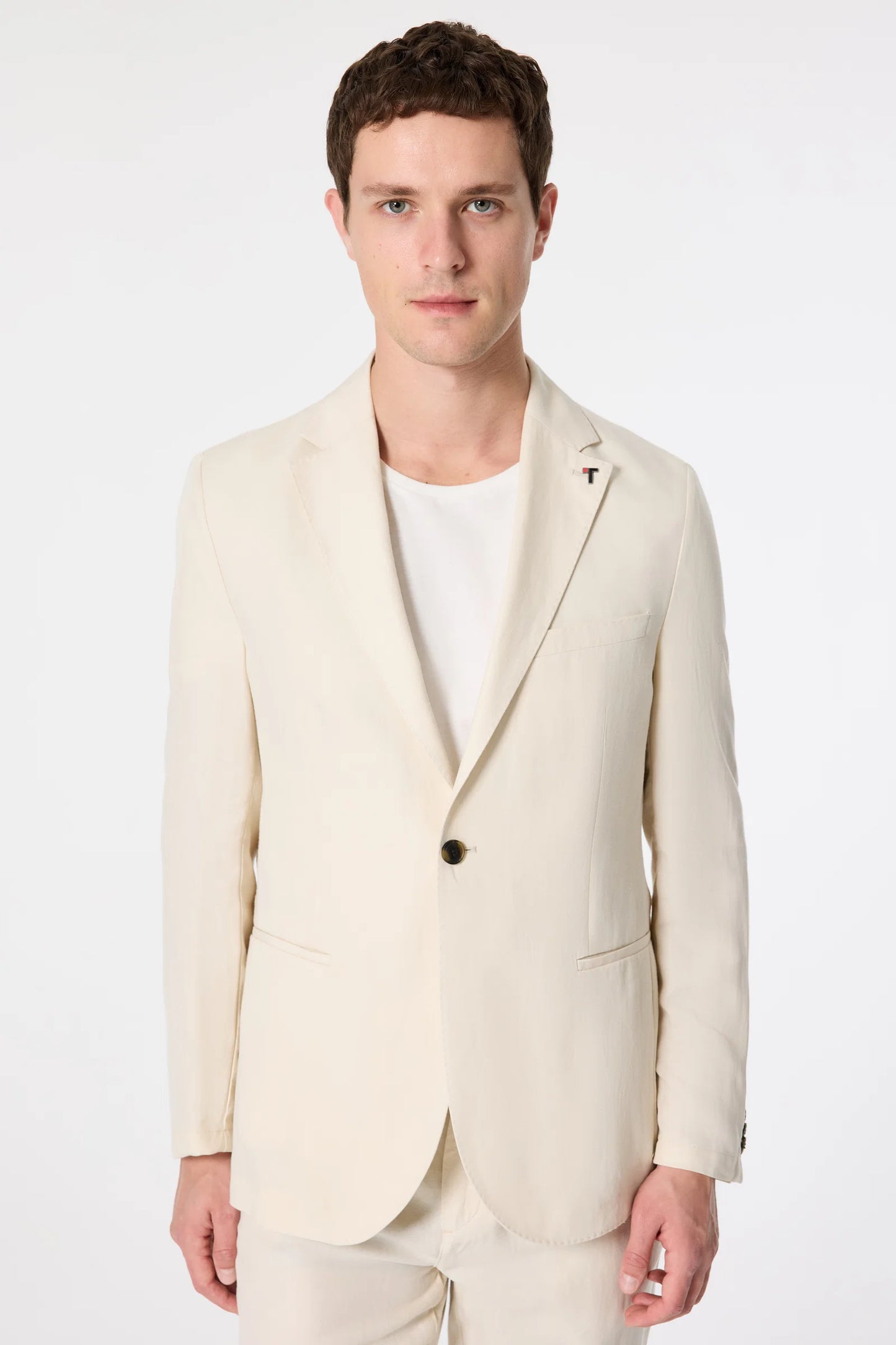 Tween Slim Fit Vanilya Düz Kumaş Ceket