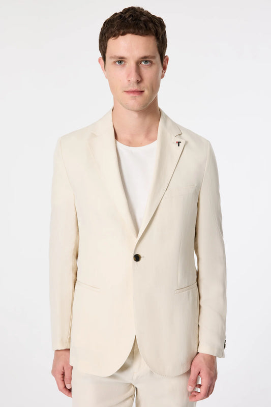 Tween Slim Fit Vanilya Düz Kumaş Ceket