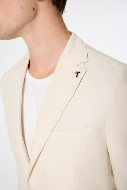 Tween Slim Fit Vanilya Düz Kumaş Ceket