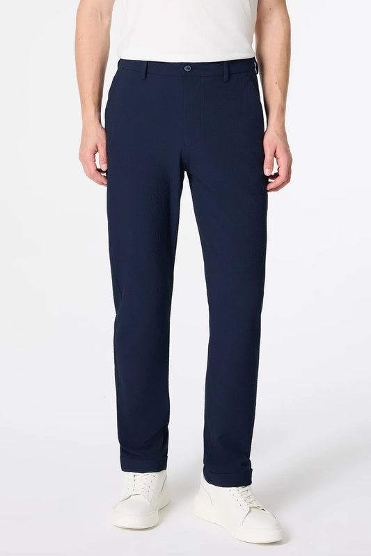 Tween Relaxed Fit (pilesiz) Lacivert Armürlü Kumaş Pantolon