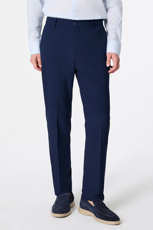Tween Relaxed Fit (pilesiz) Lacivert Armürlü Kumaş Pantolon