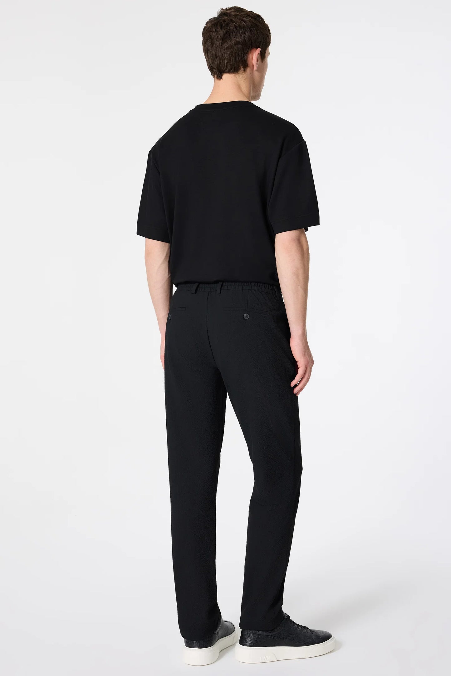 Tween Relaxed Fit (pilesiz) Siyah Armürlü Kumaş Pantolon