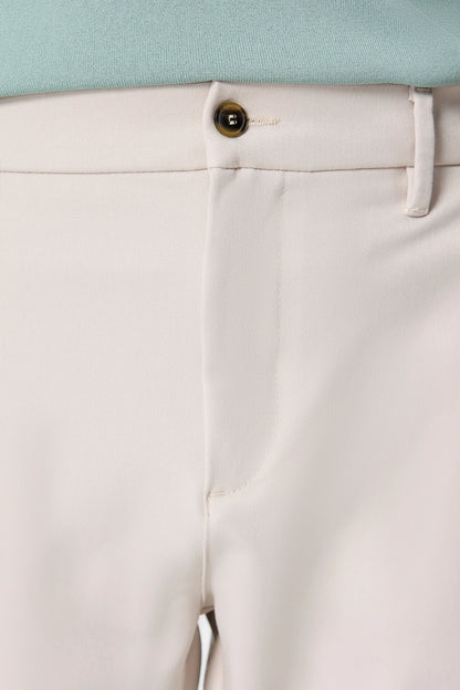 Tween Relaxed Fit (pilesiz) Bej Düz Jogger Pantolon